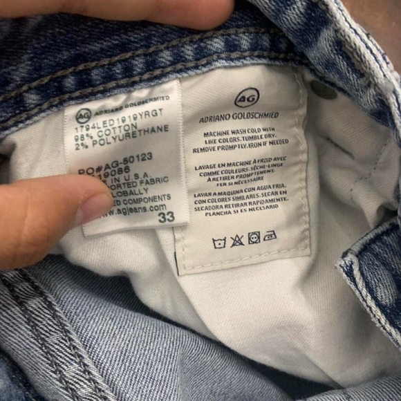 AG Adriano Goldschmied Light Blue Straight Jeans - Picture 5 of 8